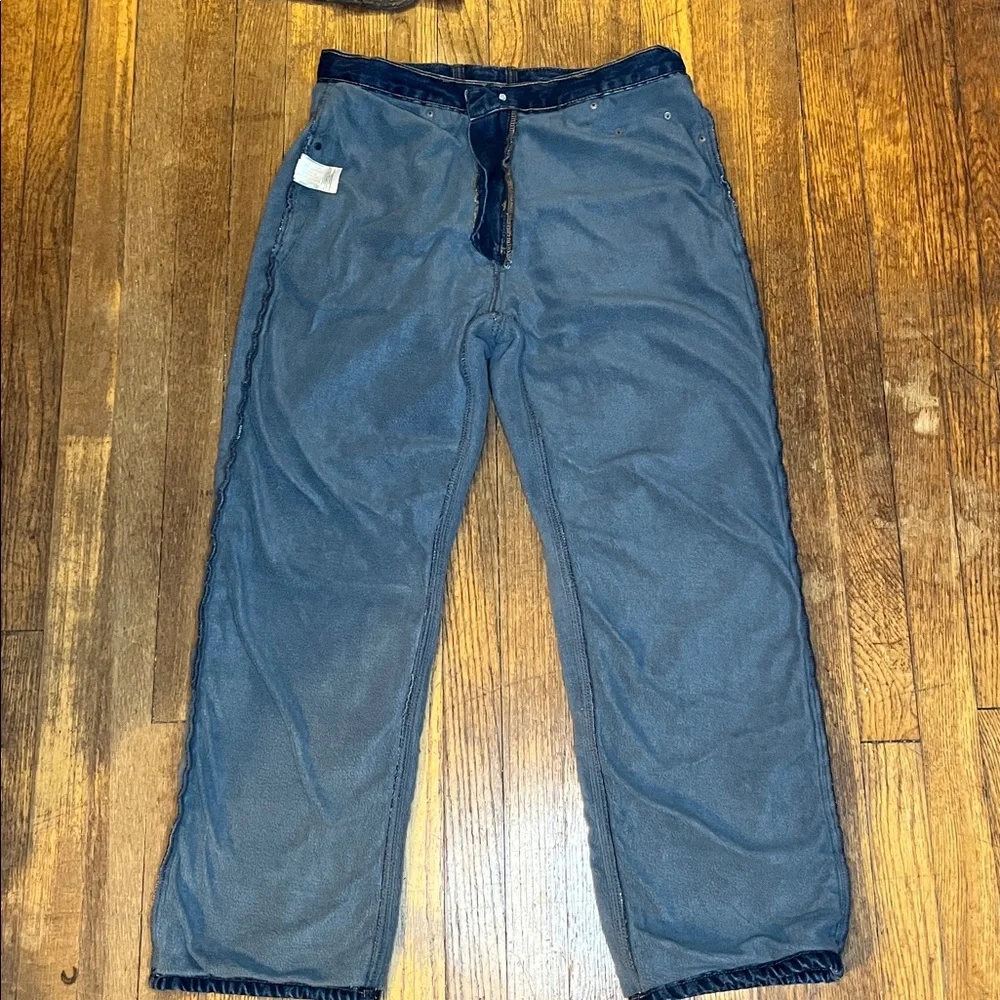 Red Head blue jeans fleece lined straight leg 34 x 30 cabincore rugged denim